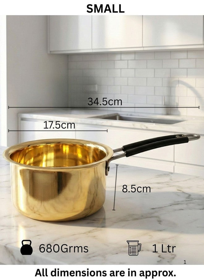 Nyra Kitchenware Bronze-Toned Dishwasher Safe Brass Pan - Image 3